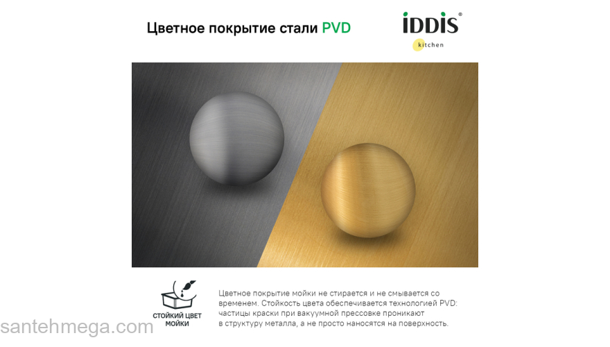 Мойка нерж.сталь универсального монтажа графит 745*440  Edifice IDDIS EDI75G2i77. Фото