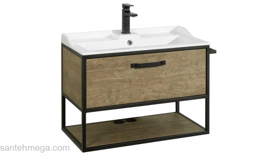 Тумба под раковину подвесная AQUATON Лофт Фабрик 80 Дуб Кантри 1A242401LTDY0. Фото