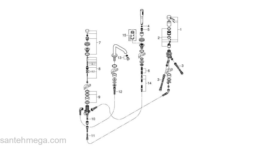 GROHE 19578A01 Essence+ Смеситель для ванны на 4 отверстия. Фото