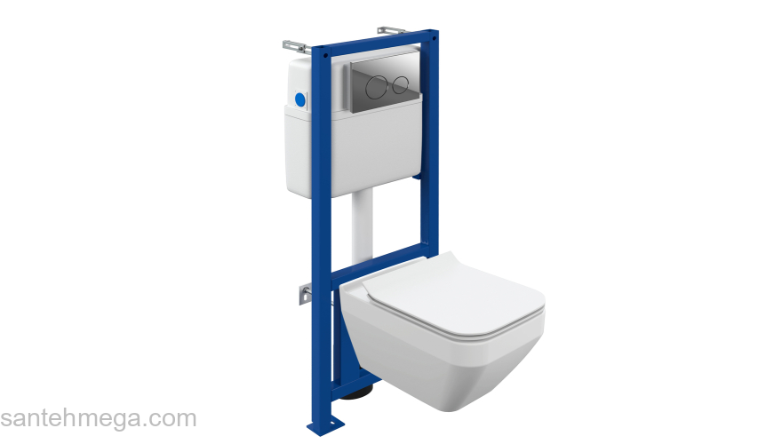 CERSANIT Комплект CREA SQUARE CO DPL EO SLIM + LINK PRO + TWINS ХРОМ ГЛЯНЦЕВЫЙ A64443. Фото