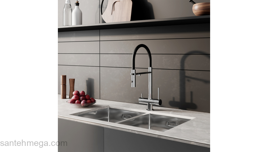 Смеситель для кухни с фильтром и гибким изливом хром Ace IDDIS ACESBFFi05. Фото