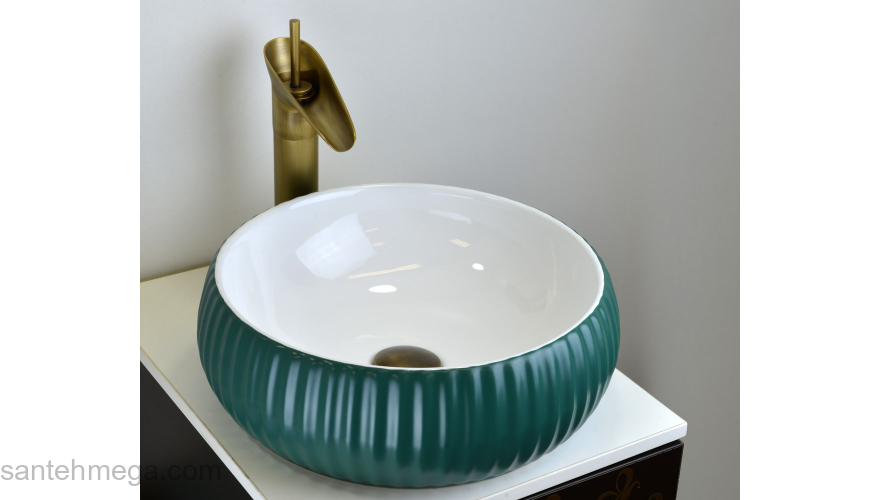 Раковина накладная 40х40 Bronze De Luxe 1382. Фото