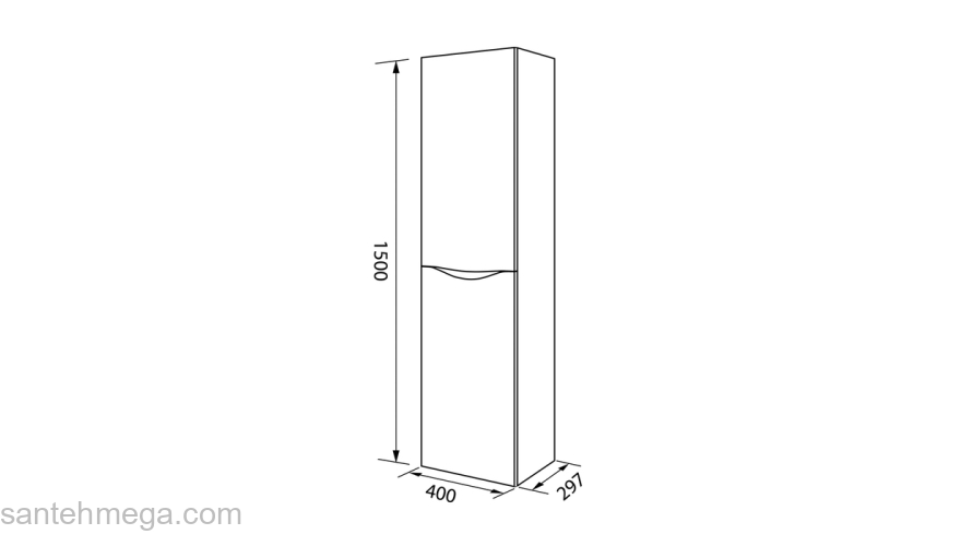 Пенал подвесной 40 см белый/черный мрамор Cloud IDDIS CLO40B0i97. Фото