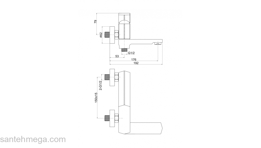 CERSANIT Смеситель WISLA для ванны А63056. Фото