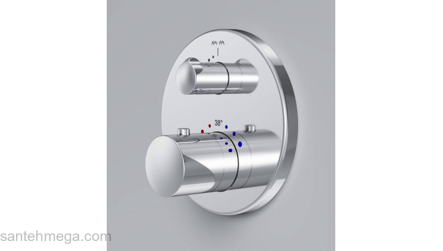 Смеситель для ванны и душа с термостатом, монтируемый в стену AM.PM Like F8085500. Фото