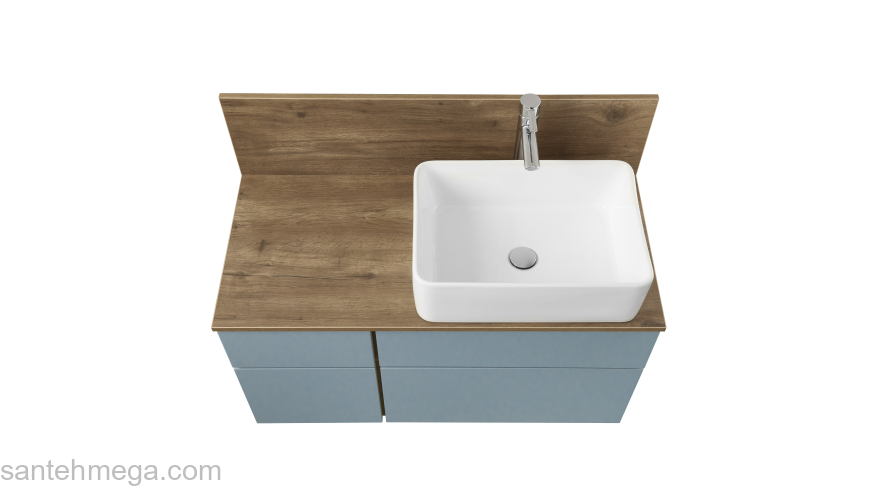 Тумба под раковину подвесная AQUATON Мишель 100 Фьорд/Дуб Рустикальный 1A256901MIX30. Фото