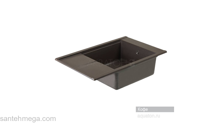 Мойка для кухни Акватон Делия 78 прямоугольная с крылом кофе 1A715132DE280. Фото