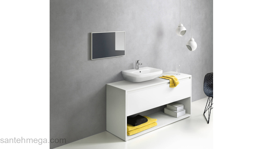 Смеситель для раковины Hansgrohe Logis 100, однорычажный, CoolStart, со сливным гарнитуром 71102000, хром. Фото