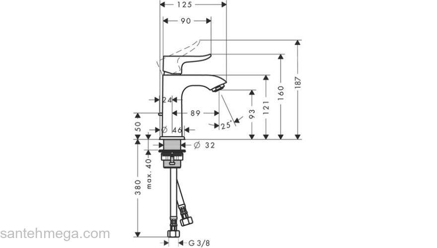 Смеситель для раковины Hansgrohe Metris 100 31088000. Фото