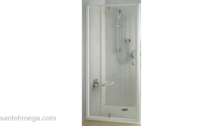 Душевая дверь двухэлементная RAVAK Pivot PDOP2-100 (белый+транспарент) 03GA0100Z1. Фото