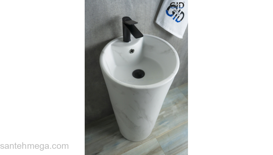 Раковина напольная GID Nb131ws 40х40 81111 Под камень. Матовый. Фото