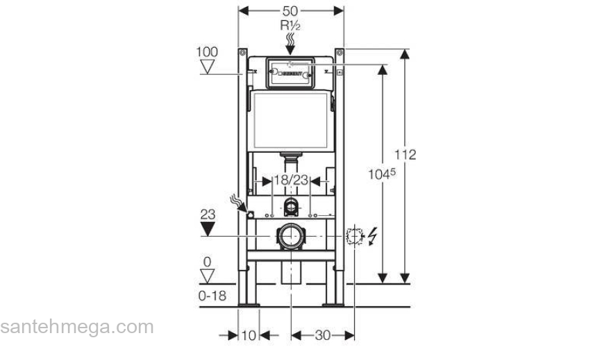 Монтажный элемент GEBERIT Duofix UP100 457.570.00.1. Фото