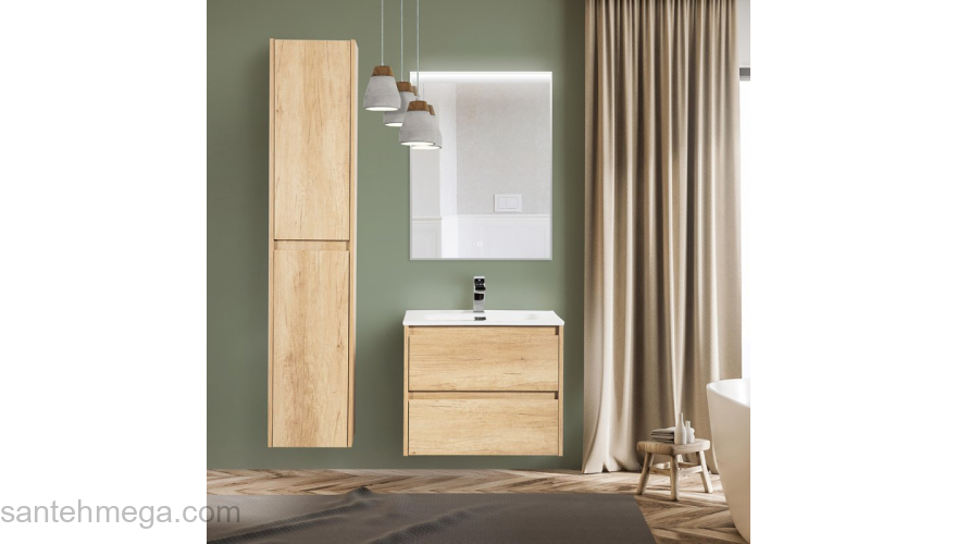 Тумба под раковину подвесная BELBAGNO KRAFT-700-2C-SO-RNN Rovere Nebrasca Nature. Фото