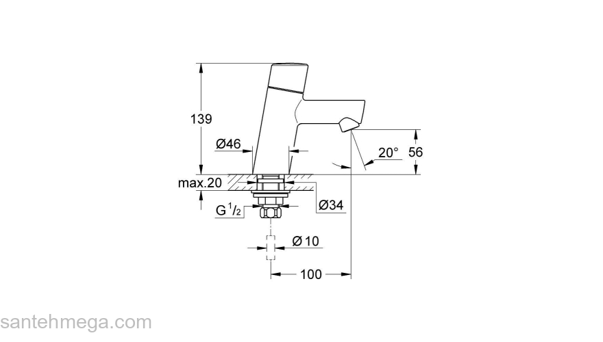 GROHE 32207001 Concetto New Вертикальный вентиль. Фото