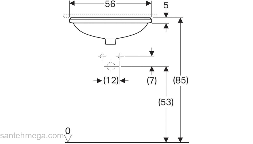 Раковина встраиваемая GEBERIT VariForm 56х46 500.752.01.2. Фото