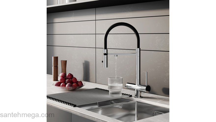 Смеситель для кухни с фильтром и гибким изливом хром Ace IDDIS ACESBFFi05. Фото