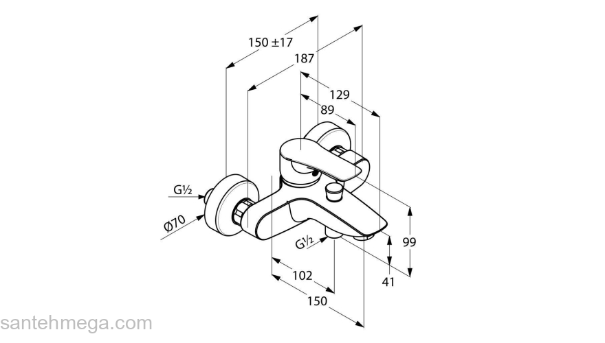 Смеситель для ванны KLUDI Tercio 384820575. Фото