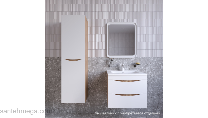 Тумба подвесная 60 см белая/золотистый дуб Cloud IDDIS CLO60Y0i95. Фото