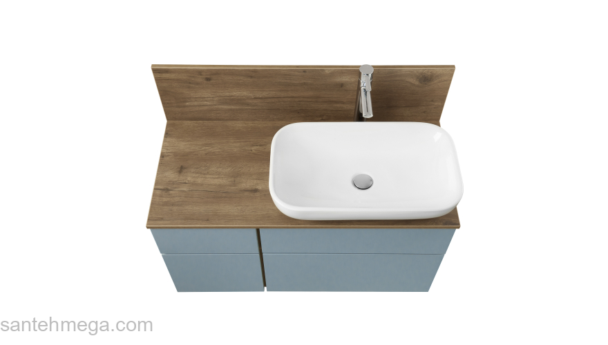 Тумба под раковину подвесная AQUATON Мишель 100 Фьорд/Дуб Рустикальный 1A256901MIX30. Фото