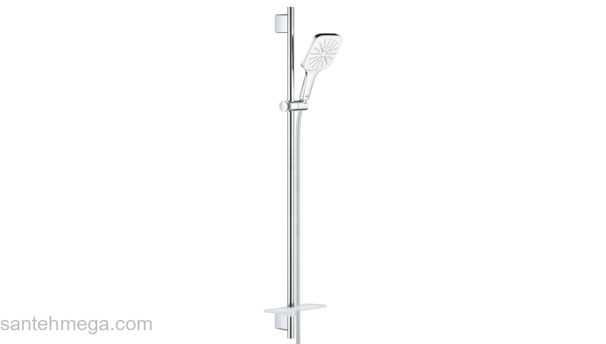 GROHE 26586LS0 Rainshower SmartActive 130 Душевой гарнитур III, душевая штанга 900 мм, шланг 1750 мм, полочка, белая луна. Фото
