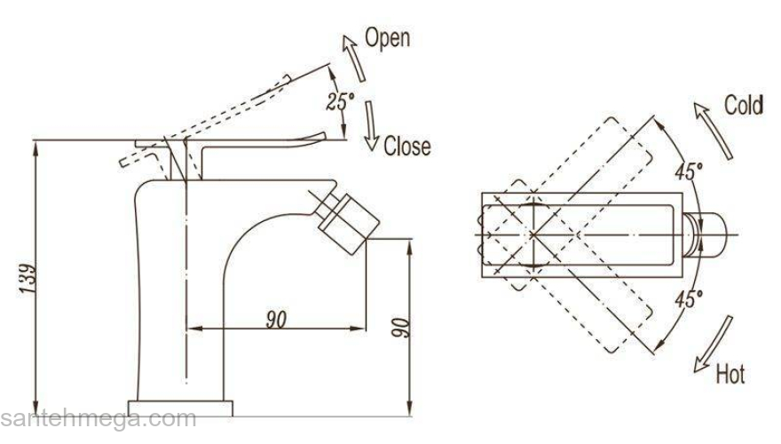 Смеситель для биде BELBAGNO Ticino TIC-BD-CRM. Фото
