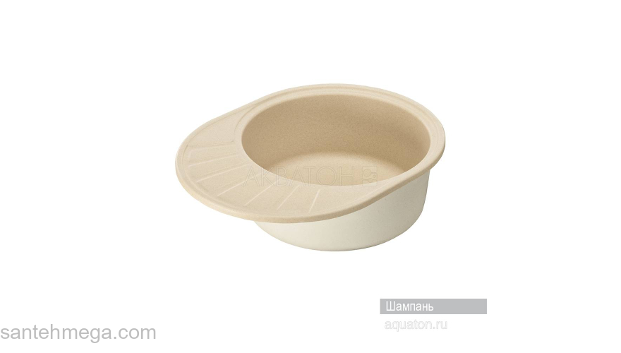 Мойка для кухни Акватон Чезана круглая с крылом шампань 1A711232CS290. Фото