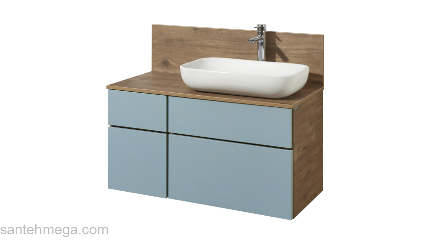 Тумба под раковину подвесная AQUATON Мишель 100 Фьорд/Дуб Рустикальный 1A256901MIX30. Фото