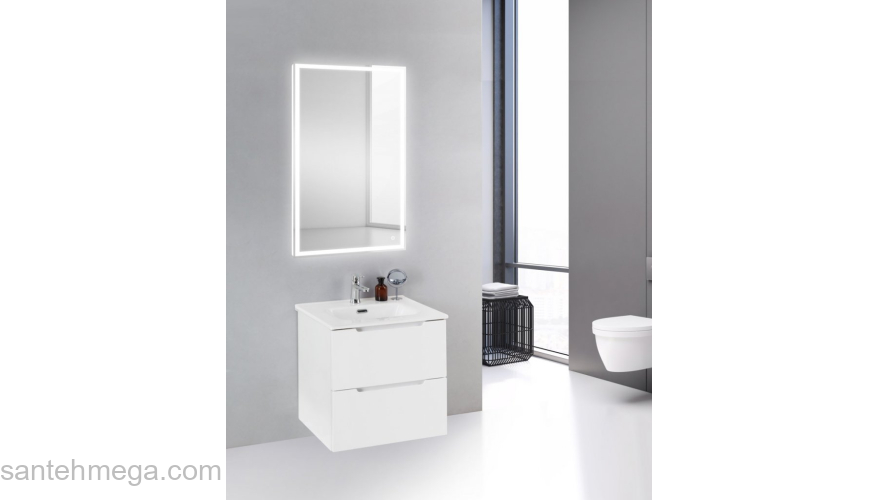 Тумба под раковину подвесная BELBAGNO ETNA39-700/390-2C-SO-BL-P Bianco Lucido. Фото