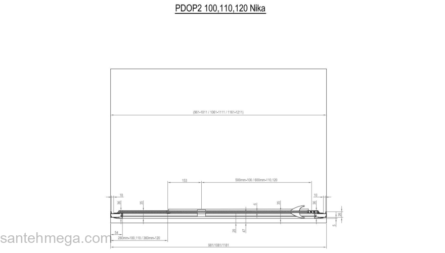 Душевая дверь двухэлементная RAVAK Pivot PDOP2-100 (белестящий+транспарент) 03GA0C00Z1. Фото