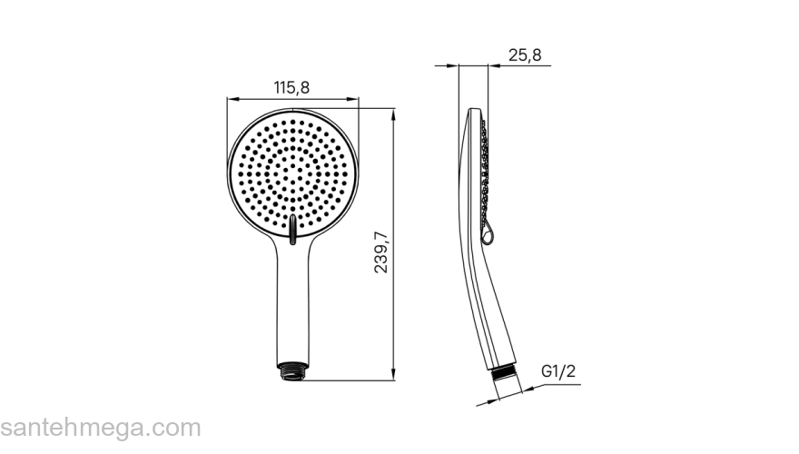 Лейка для душа черная матовая Optima Home IDDIS OPH3F0Bi18. Фото