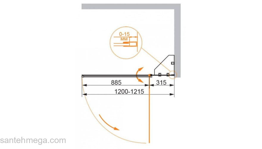 Шторка на ванну CEZARES Eco ECO-O-V-12-120/140-P-Cr-R. Фото