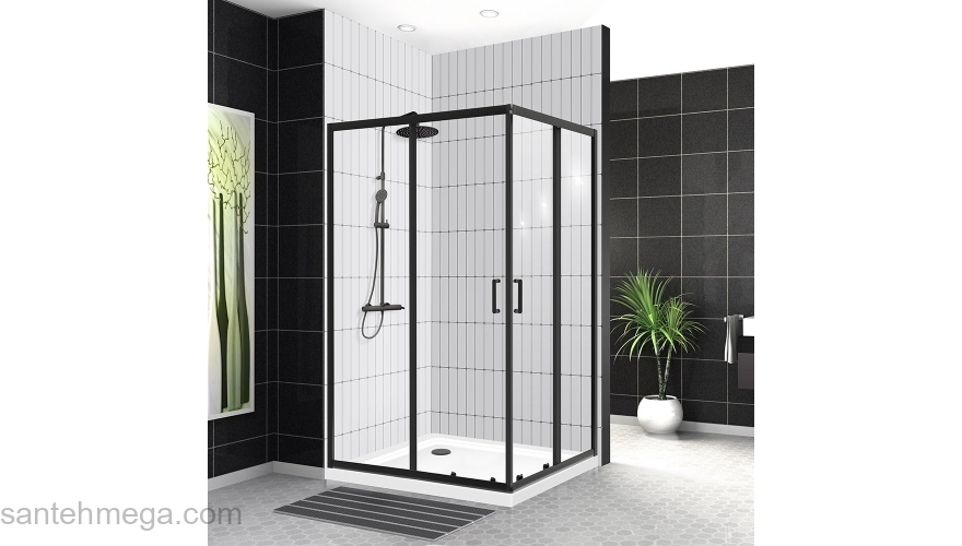 Душевой угол BELBAGNO UNO-195-AH-2-120/100-C-NERO. Фото