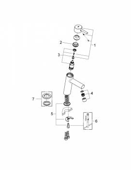 GROHE 23451001 Concetto Смеситель однорычажный для раковины со средним изливом, гладкий корпус. Фото