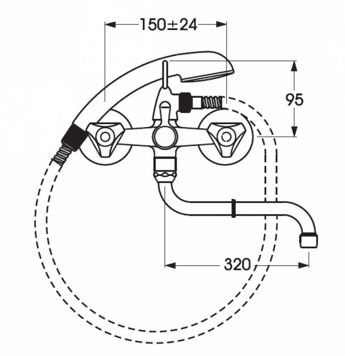 Смеситель для ванны VIDIMA Delta BA149AA. Фото