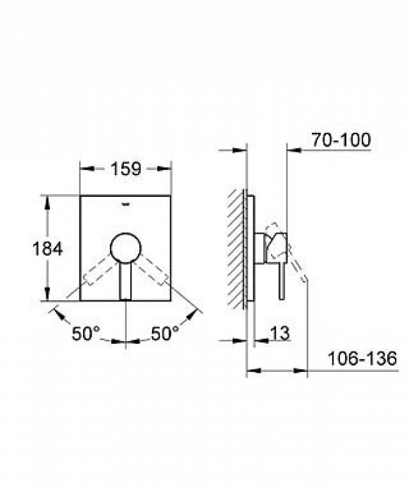 Смеситель для душа GROHE Allure 19317000 (внешняя часть). Фото