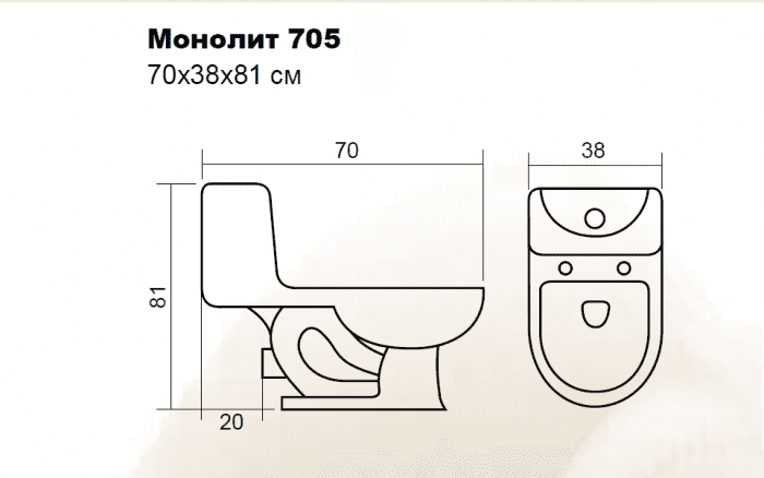 Унитаз-монолит EVA GOLD 705 QQ. Фото