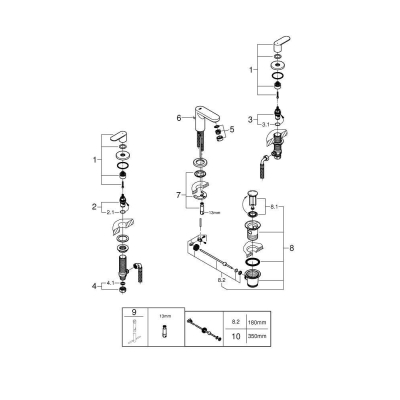 Смеситель для раковины GROHE Eurosmart Cosmopolitan 20187000. Фото