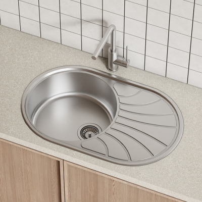 Мойка с сифоном арт. S11UPS0i84 нерж. сталь шелк 770*480 Suno S IDDIS SUN77SDi77S. Фото