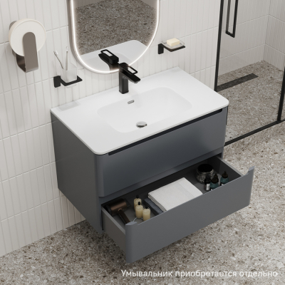 Тумба подвесная 80 см темно-серый Edifice IDDIS EDI80D0i95  подходит умыв. 0108000i28. Фото