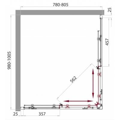 Душевой угол BELBAGNO Sela SELA-AH-2-100/80-C-Cr. Фото