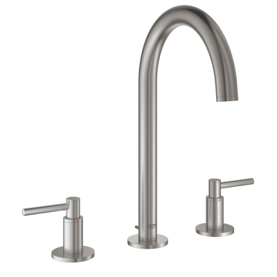 GROHE 20009DC3 Atrio New Смеситель двухвентильный для раковины на 3 отверстия, монтаж на бортик, размер M, СуперСталь. Фото
