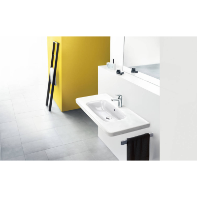 Смеситель для раковины Hansgrohe Logis 100, однорычажный, CoolStart, со сливным гарнитуром 71102000, хром. Фото