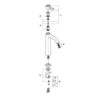 Смеситель для раковины GROHE Grandera 23313000. Фото