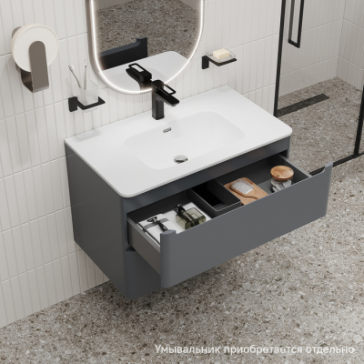 Тумба подвесная 80 см темно-серый Edifice IDDIS EDI80D0i95  подходит умыв. 0108000i28. Фото