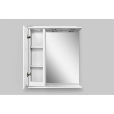 Зеркальный шкаф с подсветкой 65 см, левый, белый глянец AM.PM Like M80MPL0651WG. Фото