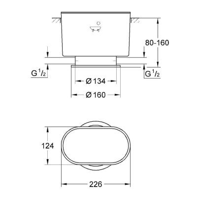 GROHE 45473000 Artio, набор щитков д.см-ля монт.на полу. Фото