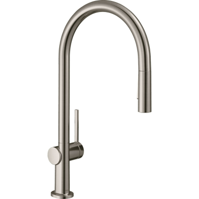 Кухонный смеситель однорычажный, 210, с вытяжным душем, 2jet, sBox Hansgrohe 72801800, под сталь. Фото