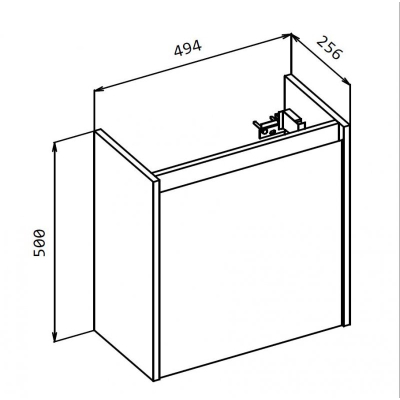 Тумба под раковину подвесная левосторонняя BELBAGNO KRAFT MINI-500/260-1A-SO-PP-L Pino Pasadena. Фото