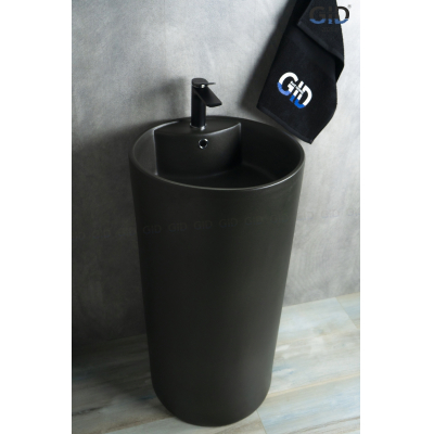 Раковина напольная GID Nb135bg 45х45 81109 Черный графит. Фото