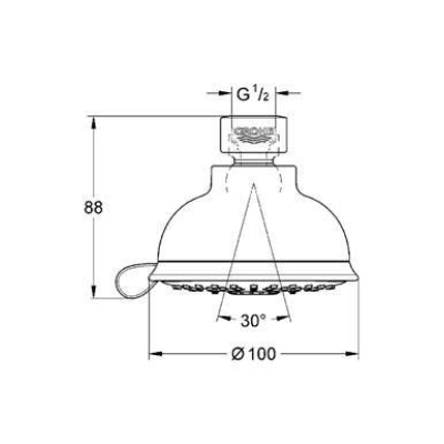 Верхний душ GROHE Tempesta New Rustic 27610000. Фото